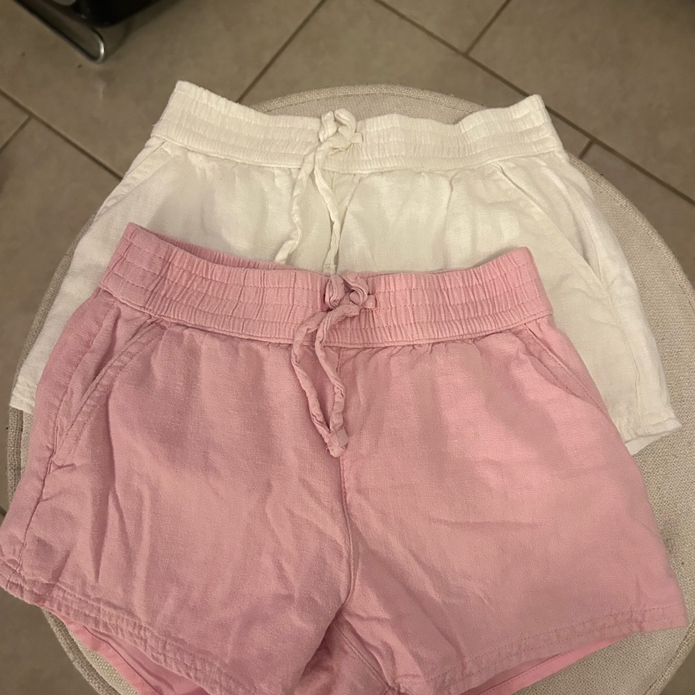 Abercrombie Kids Pink and White Athletic Shorts